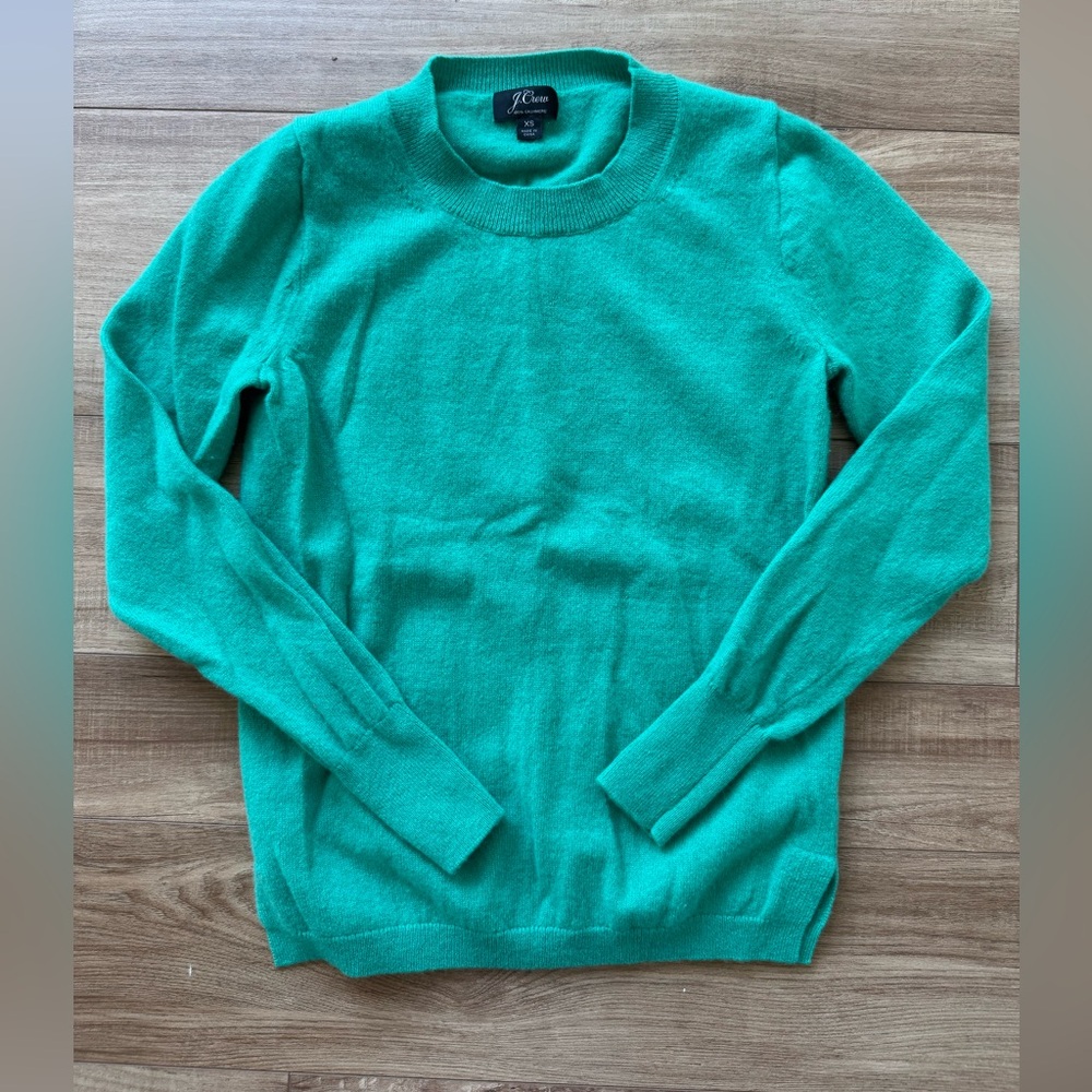 J. Crew Green Cashmere Sweater